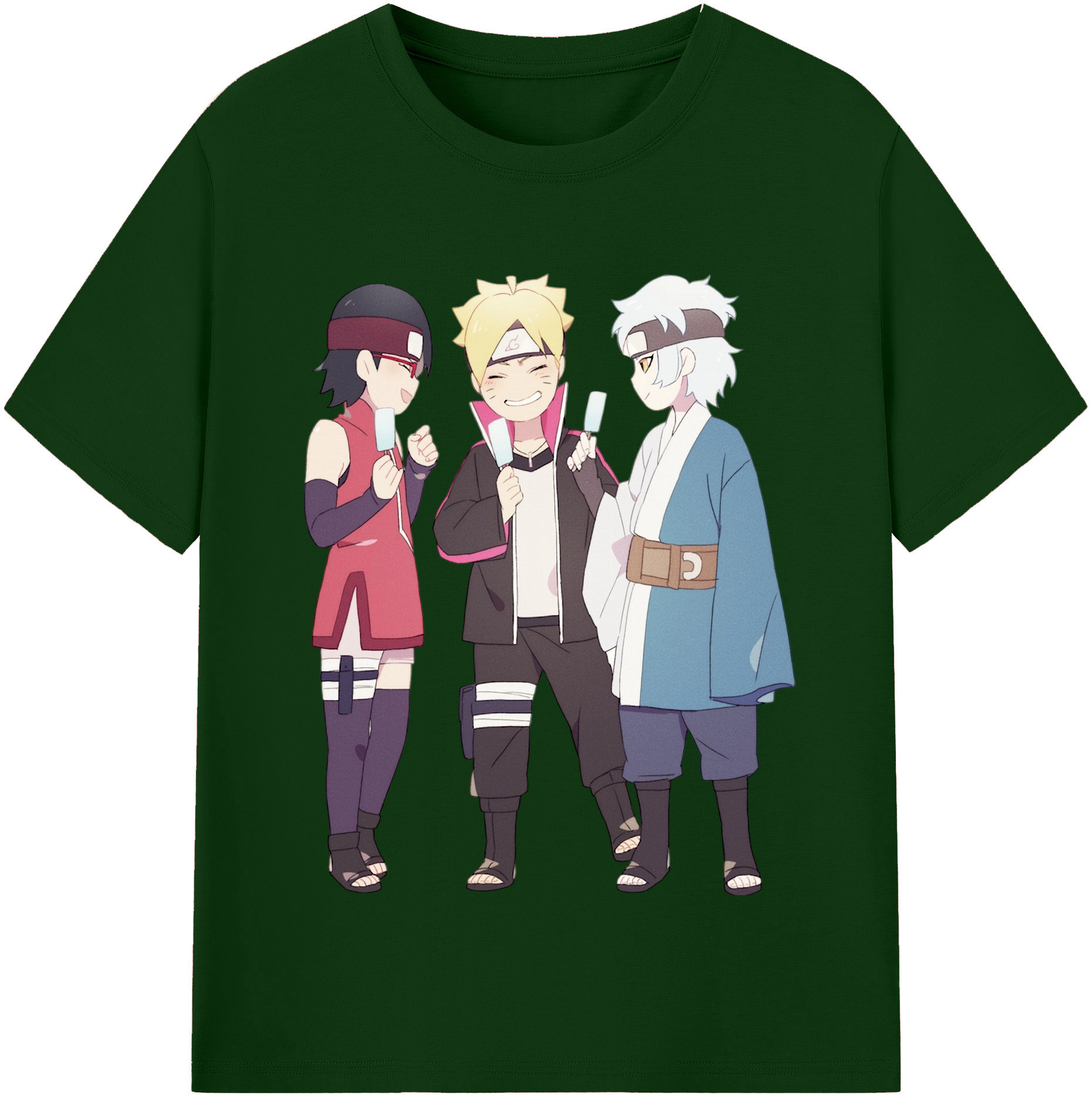 （画像用） NARUTO -ナルト- うちは サラダ Uchiha Sarada 綿100％半袖Tシャツ（フロントプリント）
